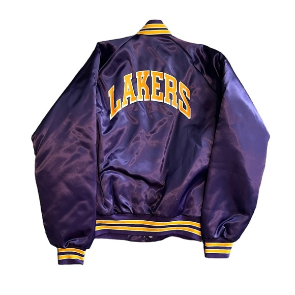 Vintage 90s LAKERS Button Up Jacket - Made in USA - Los Angeles Basketball / NBA - Picture 3 of 5